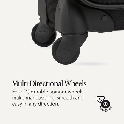 SwissGear Sion Softside Expandable Spinner Luggage, Black, Large Checked