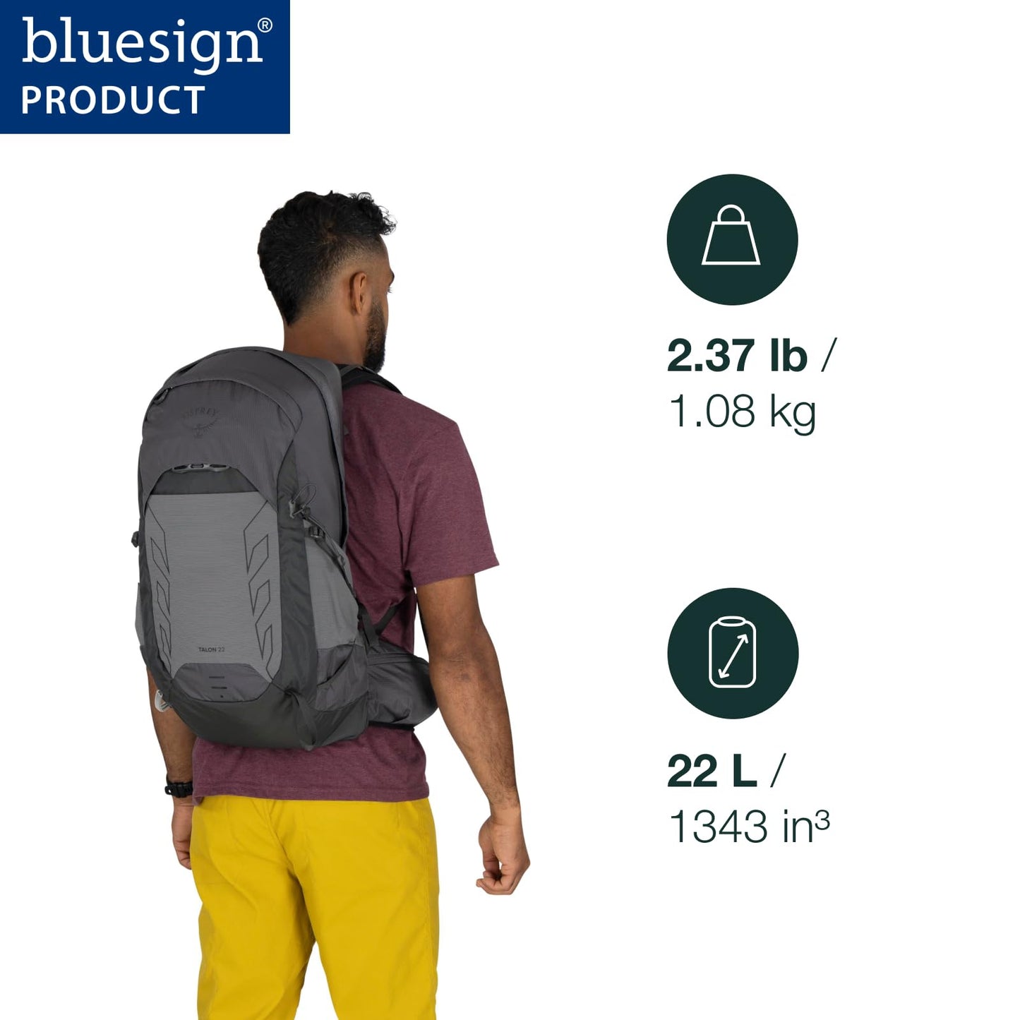 Osprey Talon 22L Men's Lightweight Hiking Daypack | Black