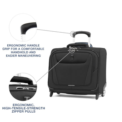 Travelpro Maxlite 5 Lightweight Rolling Underseat Tote Bag, Black, 14"