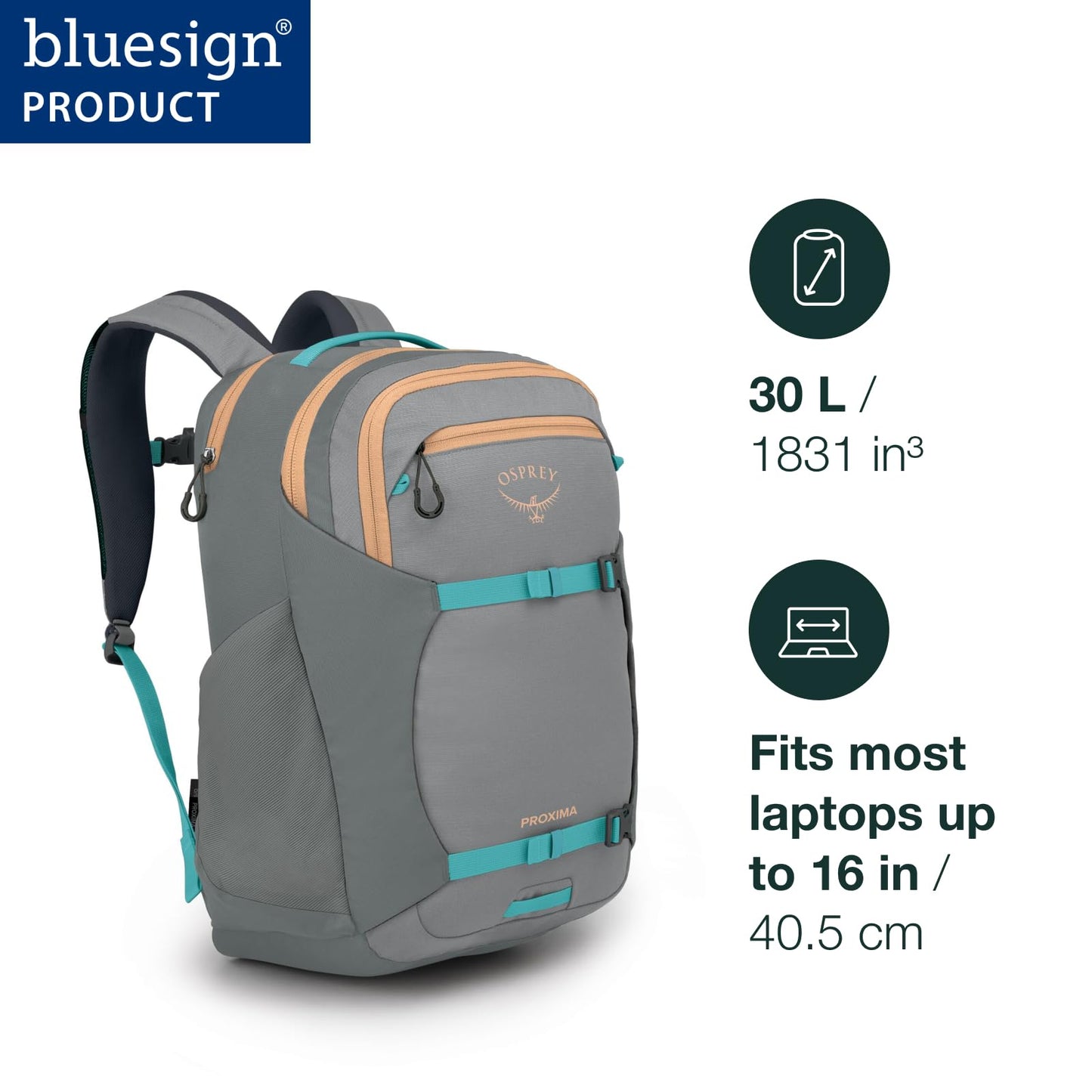 Osprey Proxima 30L Laptop Backpack with Tech Storage | Dawn Blue