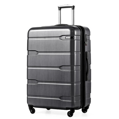 Coolife 28" Hardside Large Checked Luggage Suitcase Charcoal