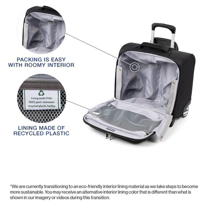 Travelpro Maxlite 5 Lightweight Rolling Underseat Tote Bag, Black, 14"