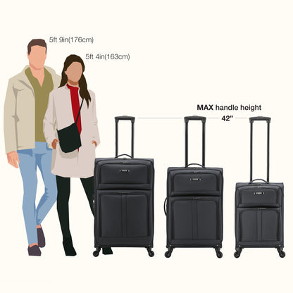 U.S. Traveler Anzio Softside Expandable Spinner Luggage, Dark Grey, 30"