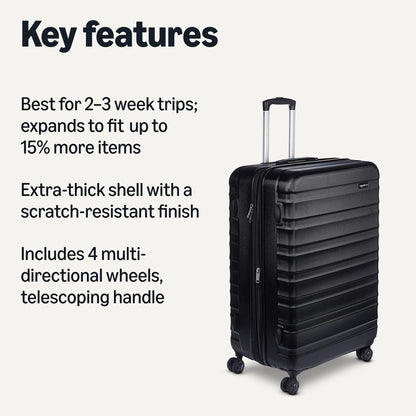 Amazon Basics 30" Hardside Large Checked Luggage Suitcase Black
