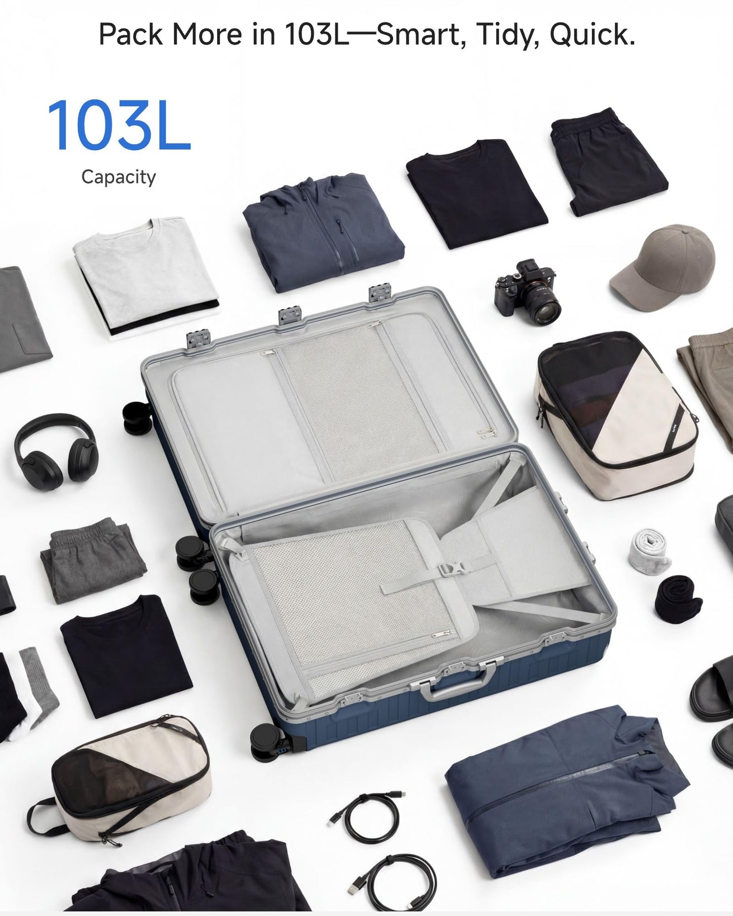 Luggex 28" Zipperless Aluminum Frame Polycarbonate Suitcase
