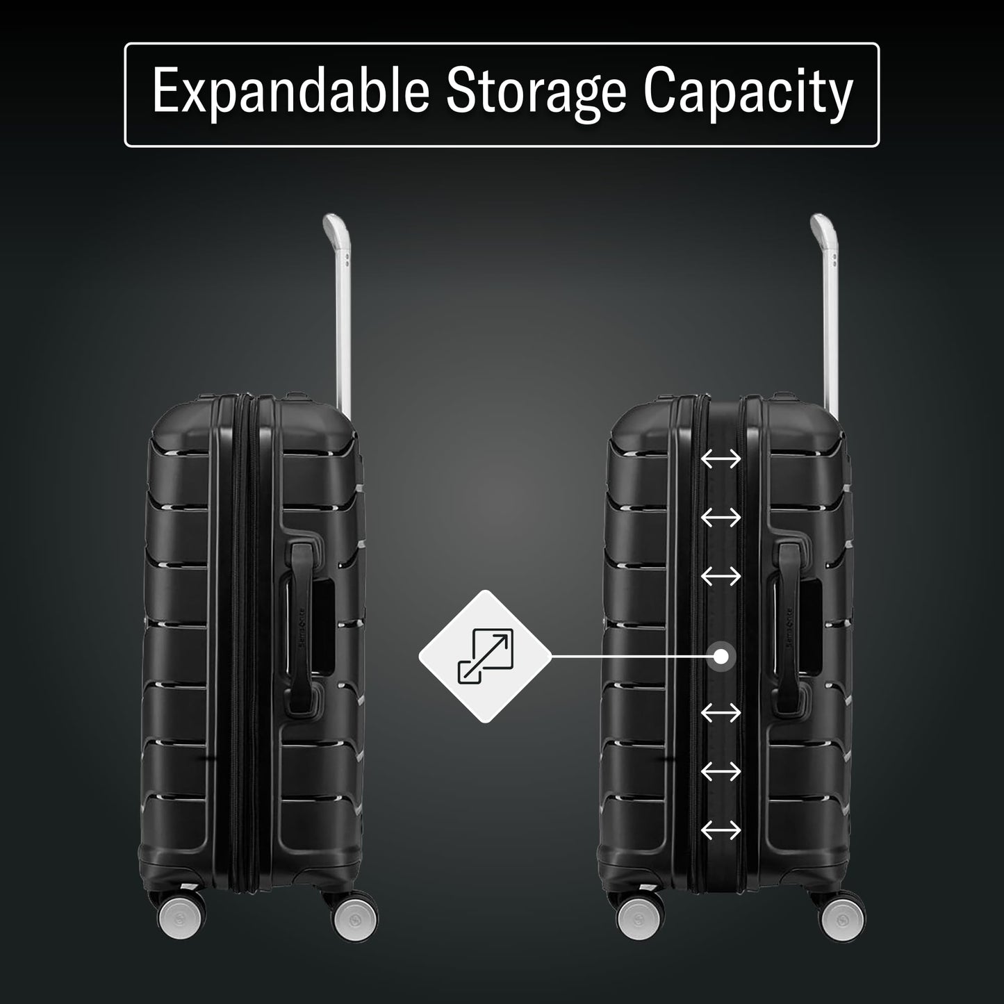 Samsonite Freeform Hardside Expandable Carry-On Spinner Luggage, Black