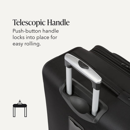SwissGear Sion Softside Expandable Spinner Luggage, Black, Large Checked