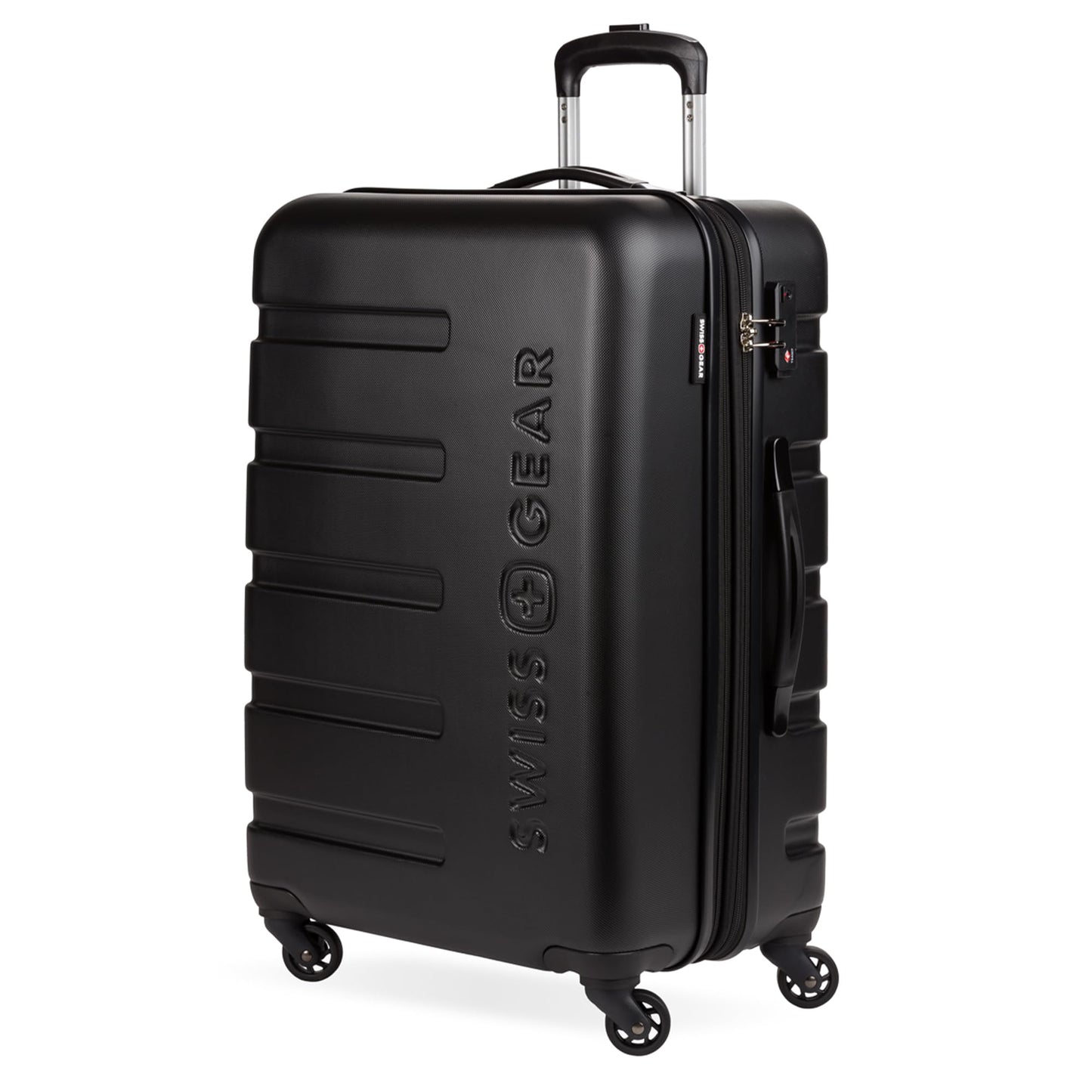 SwissGear 7366 Hardside Expandable Checked Luggage with Spinner Wheels, Black
