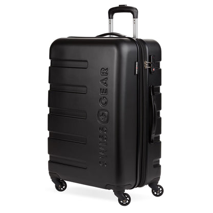 SwissGear 7366 Hardside Expandable Checked Luggage with Spinner Wheels, Black