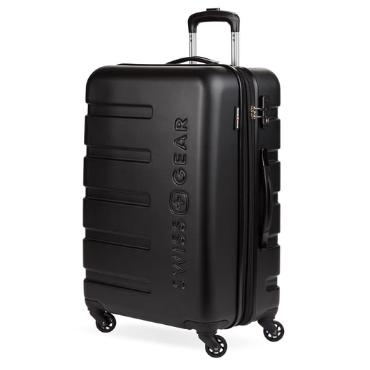 SwissGear 7366 Hardside Expandable Checked Luggage with Spinner Wheels, Black