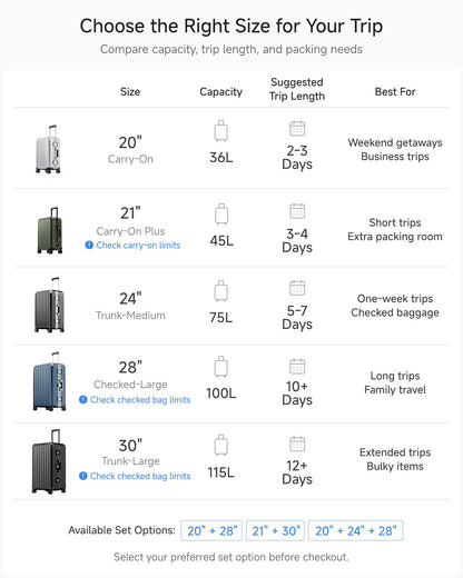 Luggex 28" Zipperless Aluminum Frame Polycarbonate Suitcase