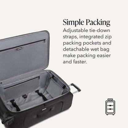 SwissGear Sion Softside Expandable Spinner Luggage, Black, Large Checked