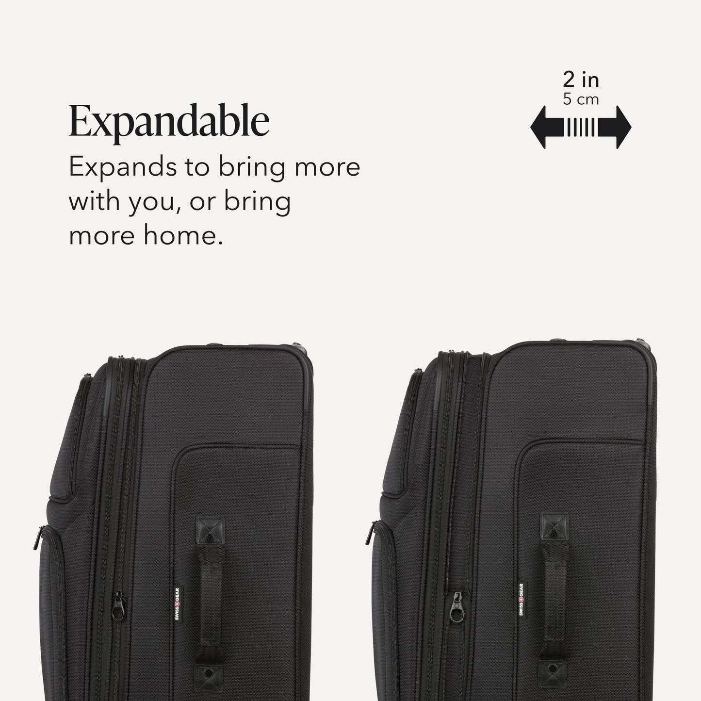 SwissGear Sion Softside Expandable Spinner Luggage, Black, Large Checked