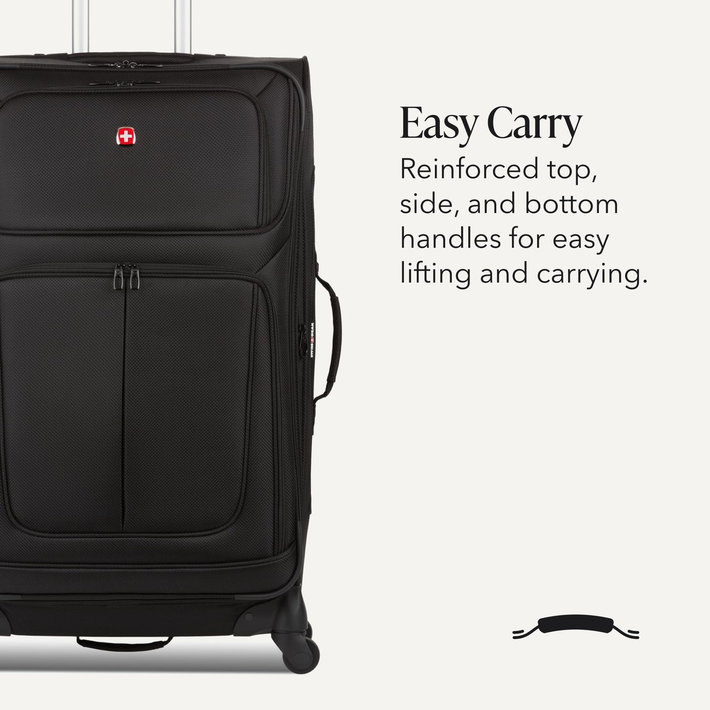 SwissGear Sion Softside Expandable Spinner Luggage, Black, Large Checked