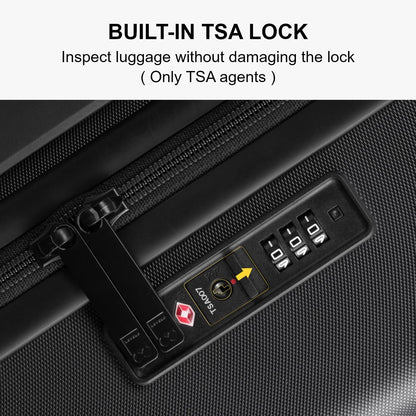 LEVEL8 20" Carry-On Luggage Airline Approved TSA Lock Dark Grey