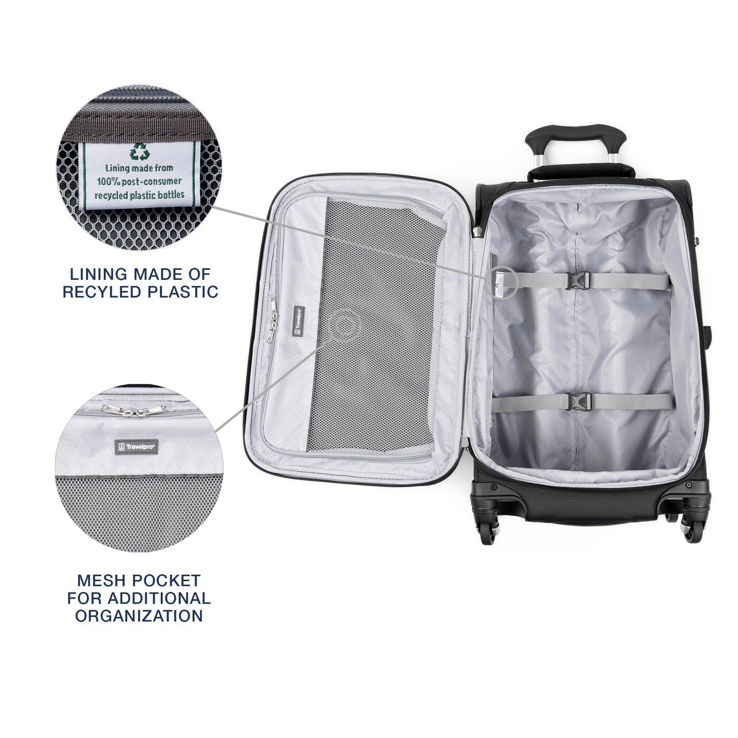 Travelpro Maxlite 5 Softside Expandable Carry-On Spinner Luggage, Black