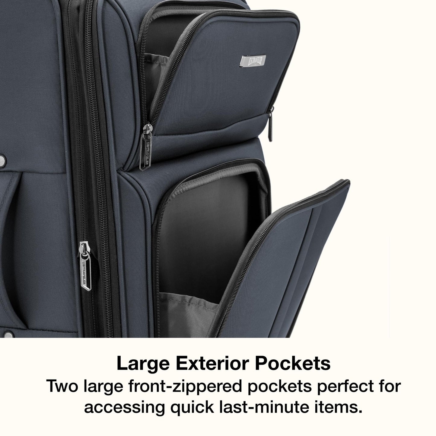 U.S. Traveler Anzio Softside Expandable Spinner Luggage, Dark Grey, 30"