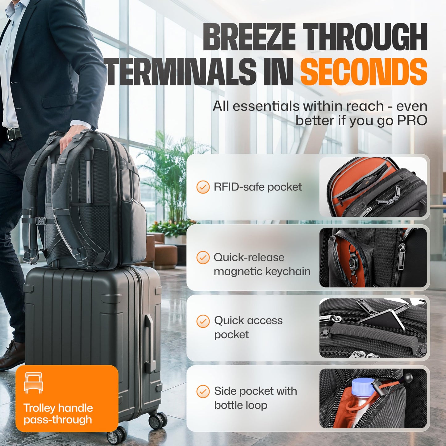EVERKI Business 120 Pro 2 Laptop Backpack 40L Fits Up To 18.4"