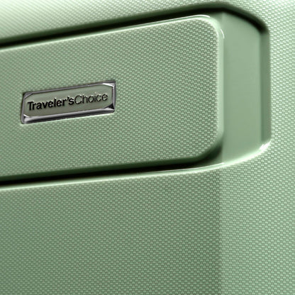 Traveler's Choice Pagosa Hardshell Expandable Carry-On Spinner, Green, 22"